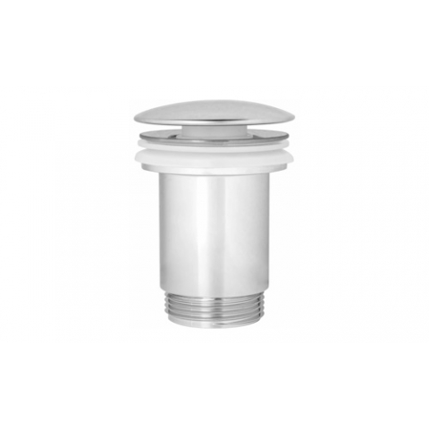 Выпуск для умывальника click/clack, с переливом, УДЛИНЕННАЯ ГАЙКА, хром, 11/4