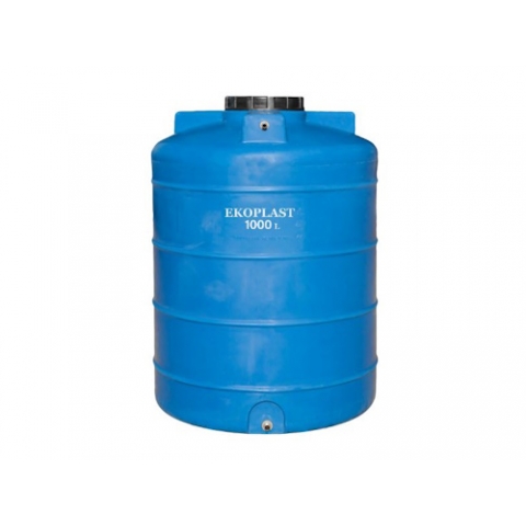 Емкость ЭКОПЛАСТ 1000л. Вертикальная. Синяя ОВБ 1000 (в225*д80)