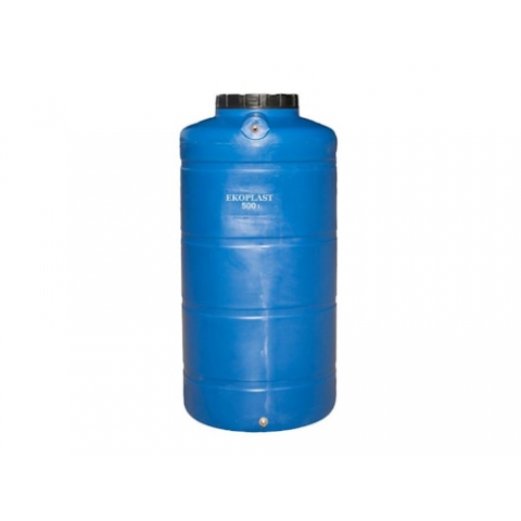 Емкость ЭКОПЛАСТ 500л. Вертикальная. Синяя ОВБН 500 (в173*д64)